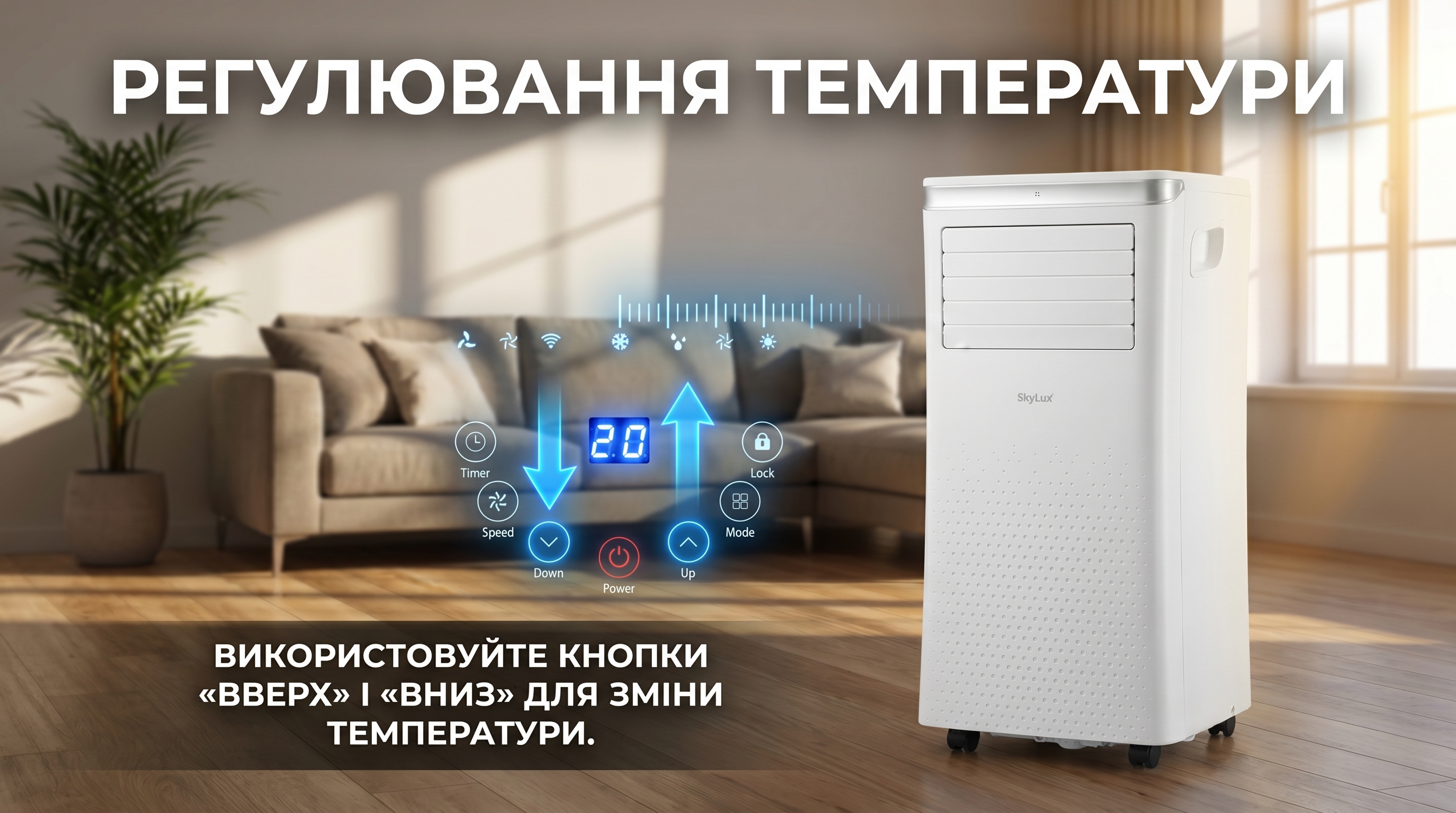 Мобільний кондиціонер SkyLux SKE-M25H ❄️ AIR-EX.COM.UA, зображення 4